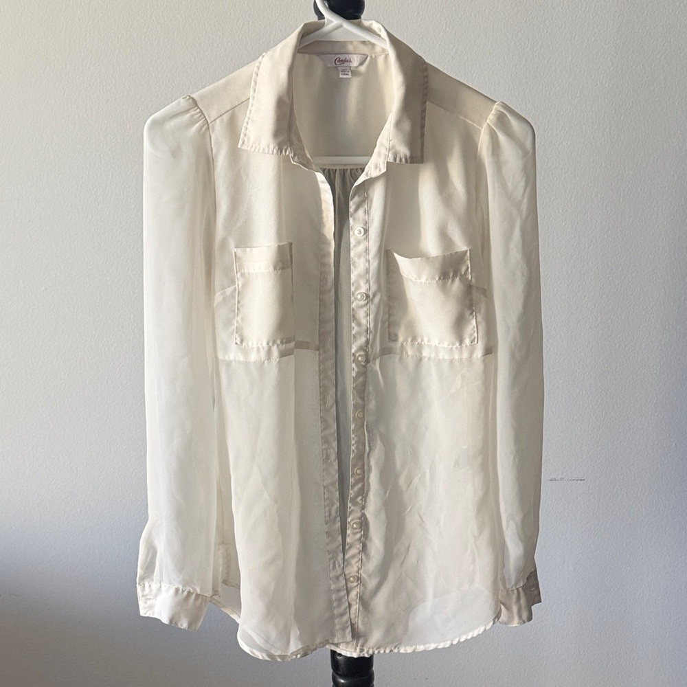 Candie's Cream Button Down Shirt